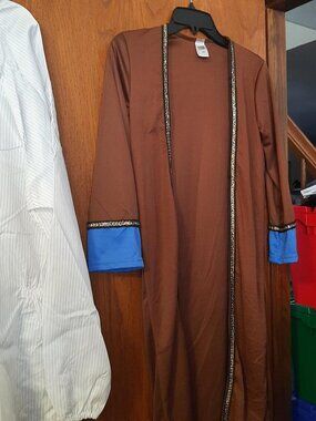 NW ! Fun Shack Long Sleved Abaya Maxi With Decrative Trim Open Front Brown